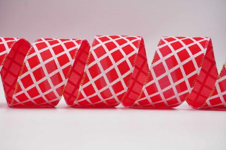 Festival Plaid Wired Ribbon_KF7206GN-7_red